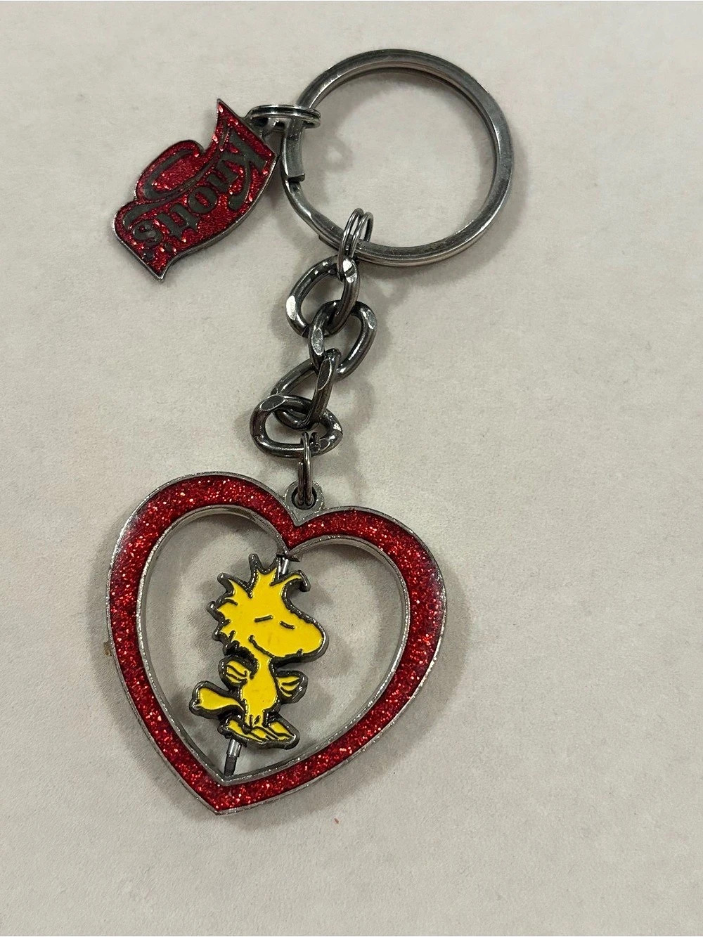 Peanuts woodstock heart keychain Red Heart Keychain